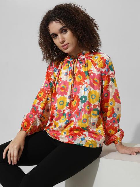 only multicolor floral print top