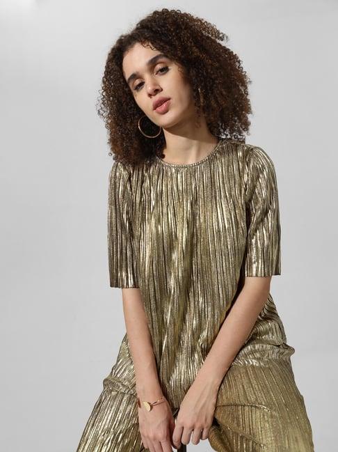 only gold textured top