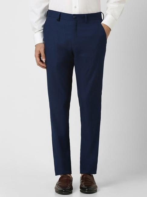 van heusen navy skinny fit trousers