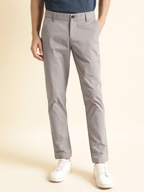 andamen grey slim fit cotton chinos