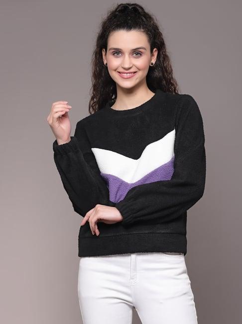 kassually black color-block sweatshirt