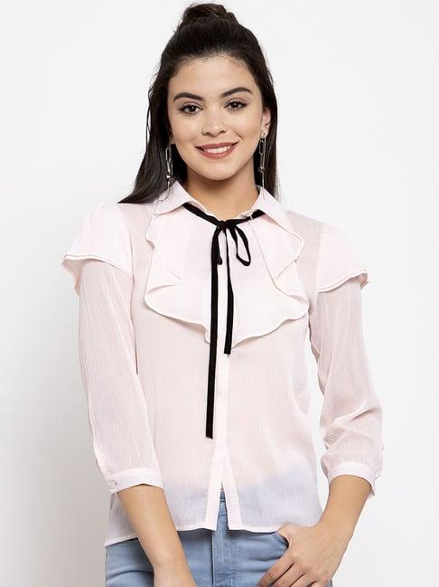 kassually light pink relaxed fit shirt