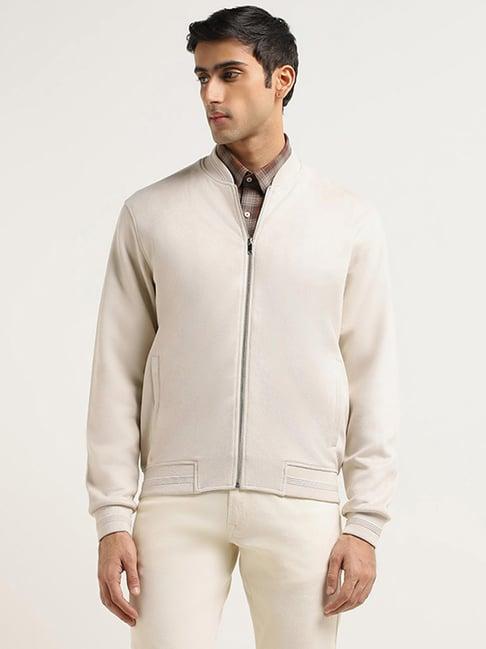 ascot by westside beige zipper relaxed fit jacket