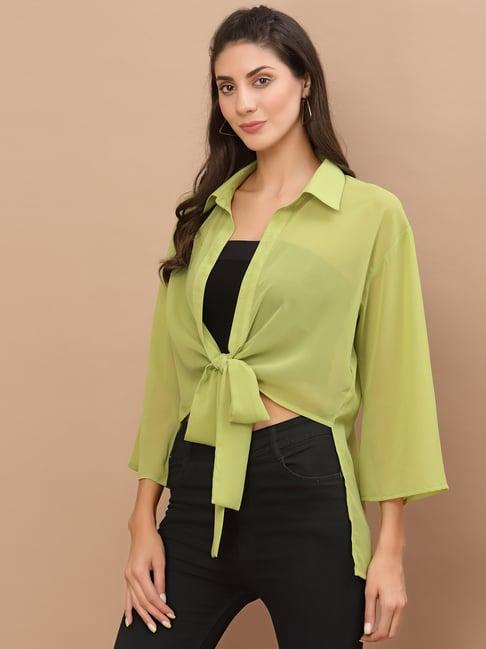 kassually green relaxed fit shrug