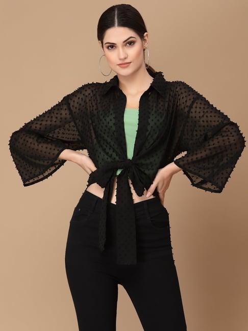 kassually black relaxed fit shrug