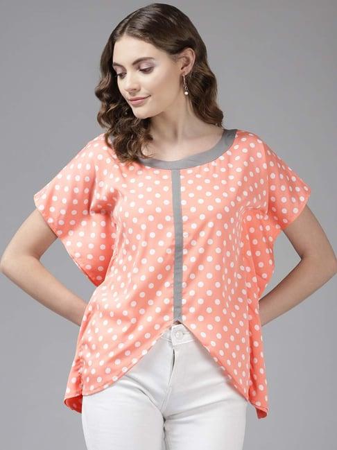 aarika peach printed top