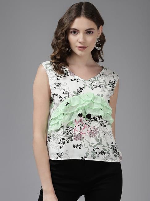 aarika white printed top