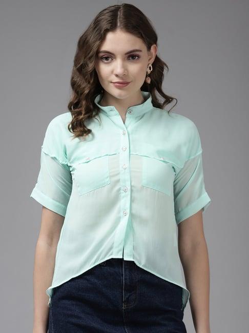 aarika blue relaxed fit top