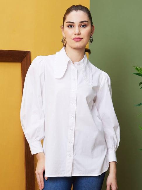 globus white cotton shirt