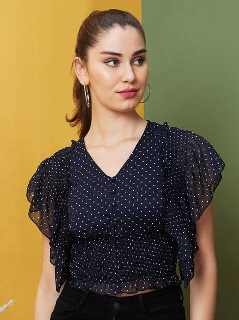 globus navy printed top