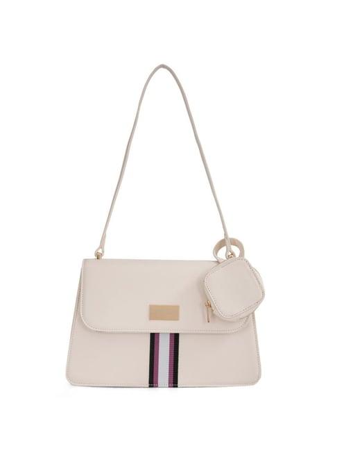 aeropostale agetha ivory pu textured sling handbag with pouch