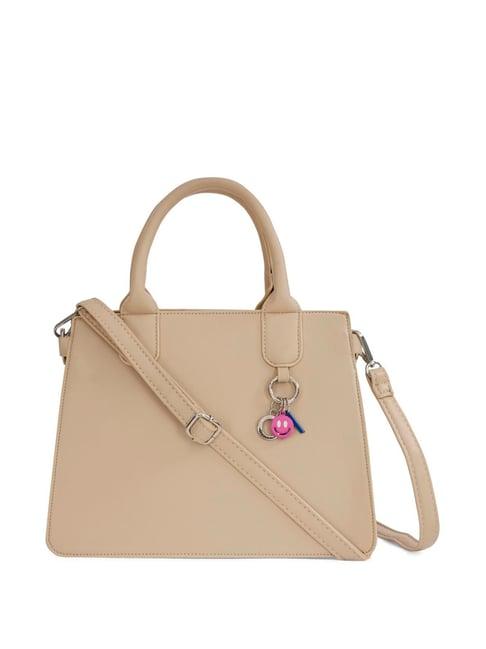 aeropostale clementine beige pu solid tote handbag