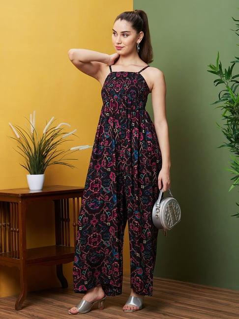 globus black printed jumpsuit