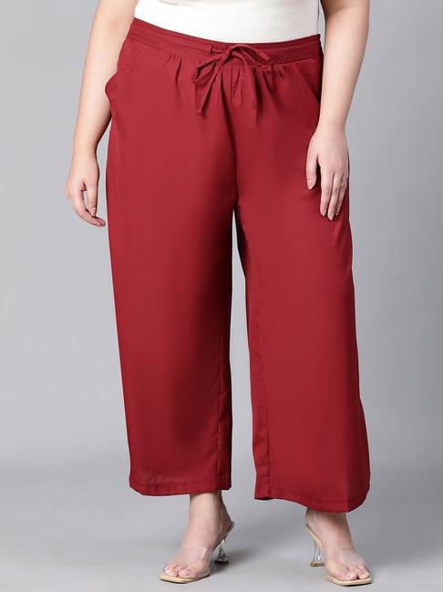 oxolloxo wine relaxed fit mid rise pants