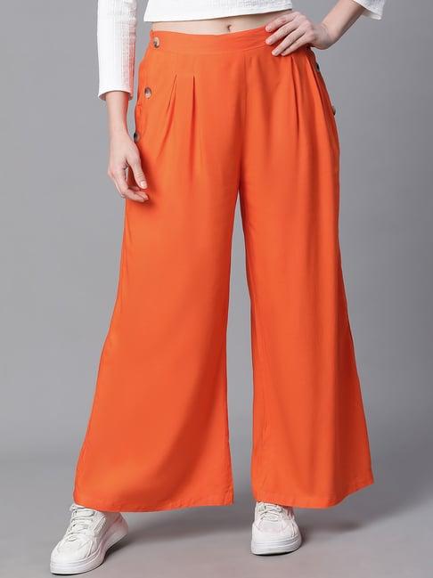 oxolloxo orange relaxed fit mid rise pants