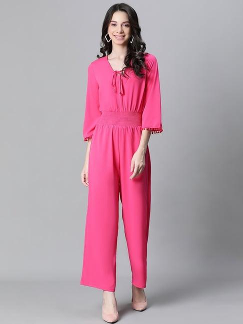 oxolloxo fuchsia maxi jumpsuit