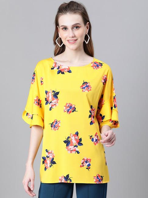 oxolloxo yellow floral print top