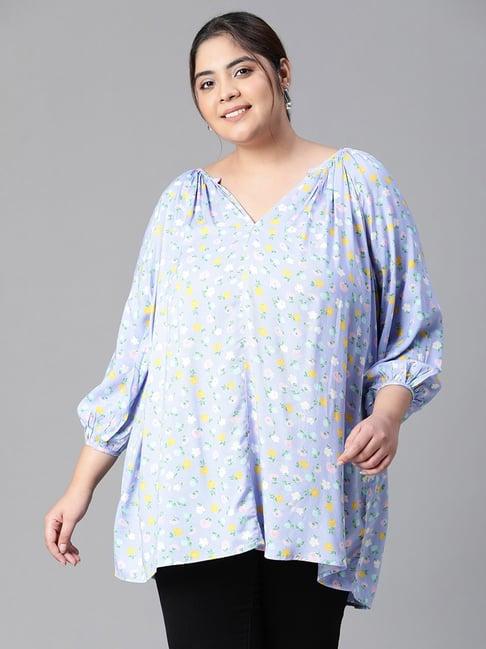 oxolloxo blue floral print top