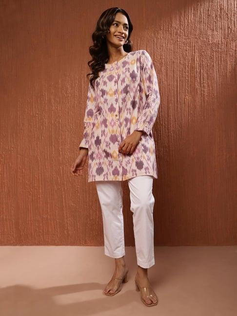 fabindia purple cotton printed tunic