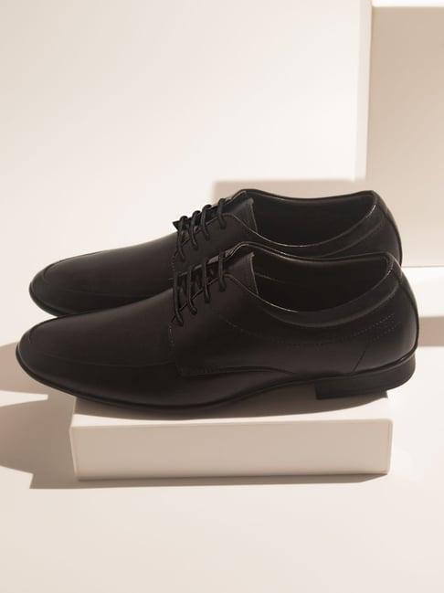 privo men's black derby shoes