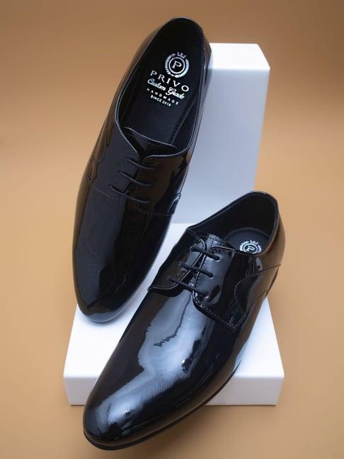 privo men's black derby shoes