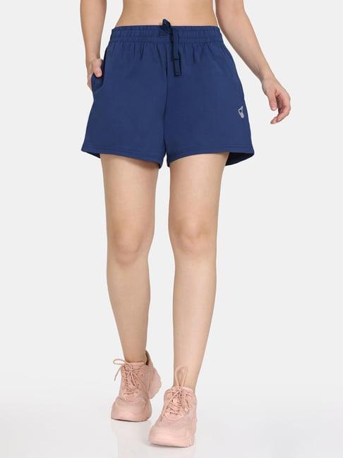 zelocity by zivame blue sports shorts