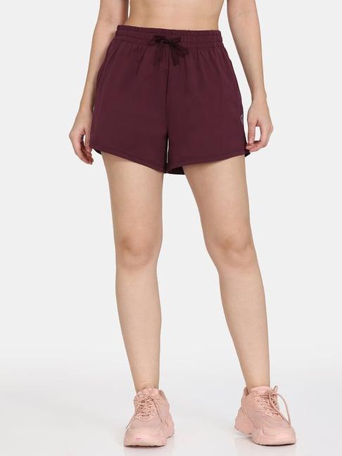 zelocity by zivame purple sports shorts