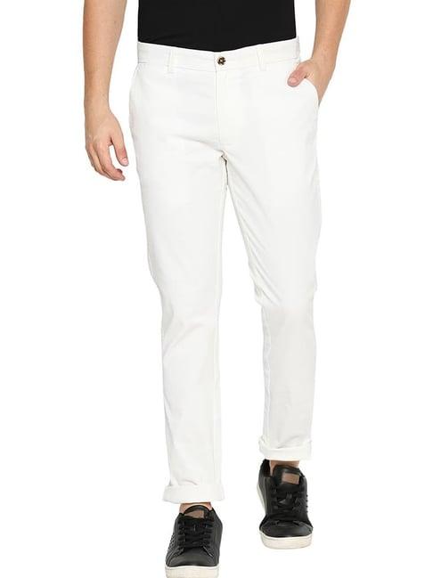 basics marshmallow ecru cotton tapered fit chinos