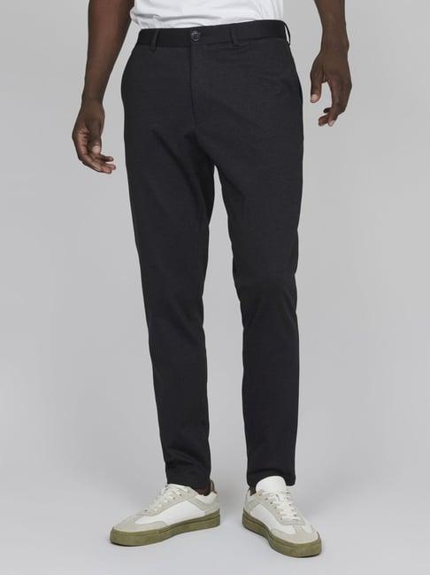 matinique black straight fit trousers