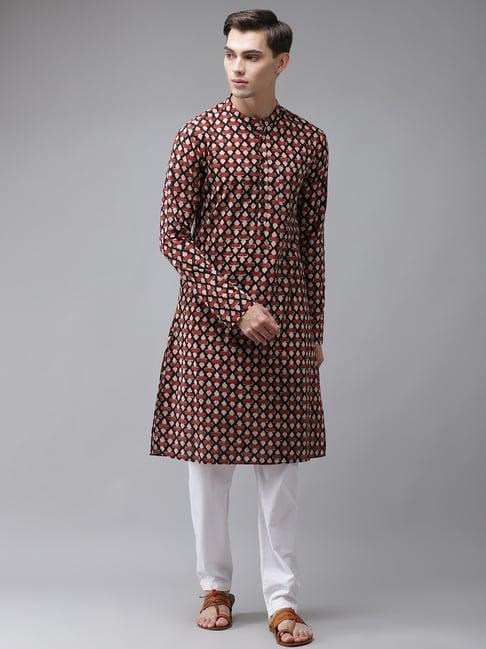 see designs multicolored cotton regular fit printed kurta bottom set