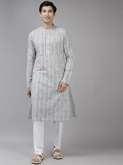 see designs multicolored cotton regular fit printed kurta bottom set