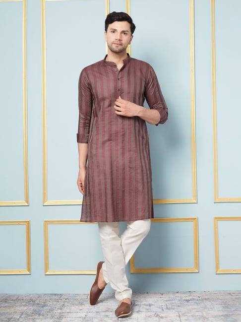 see designs coffee regular fit self pattern kurta bottom set