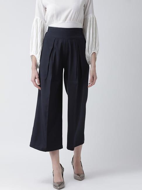 kassually navy regular fit mid rise culottes