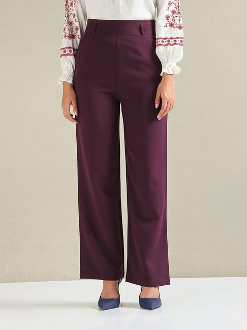 u.s. polo assn. wine regular fit mid rise trousers