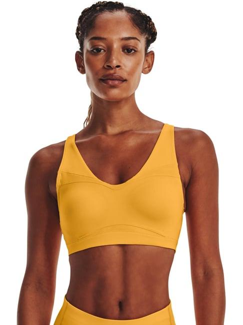 under armour yellow plain sports bra