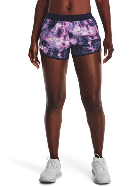 under armour blue & purple printed sports shorts