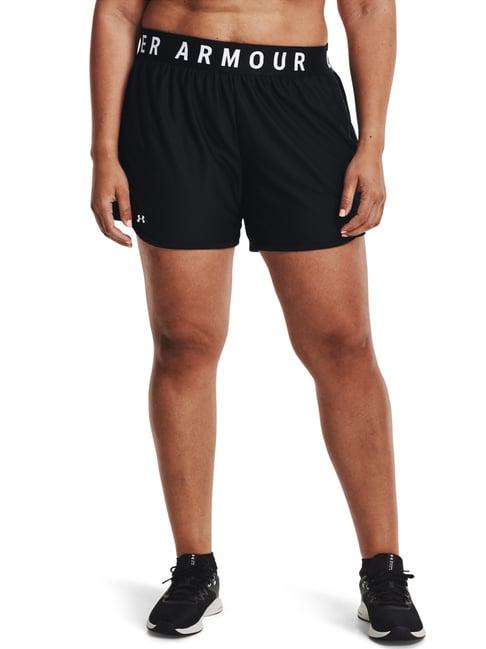 under armour black logo print sports shorts