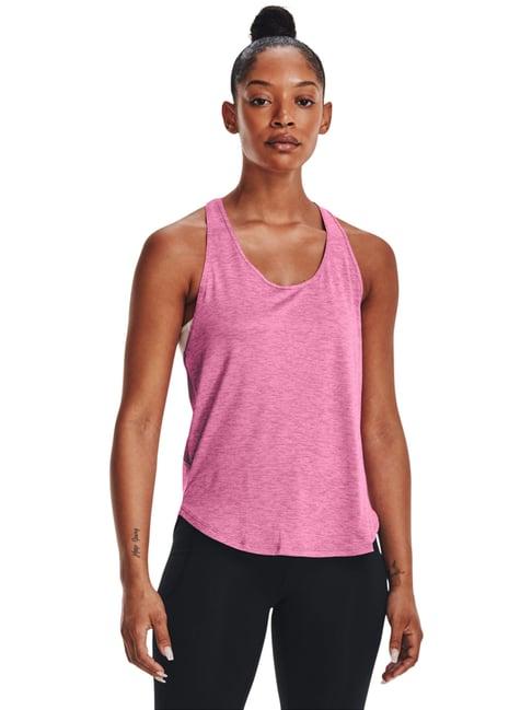 under armour pink textured pattern tank top