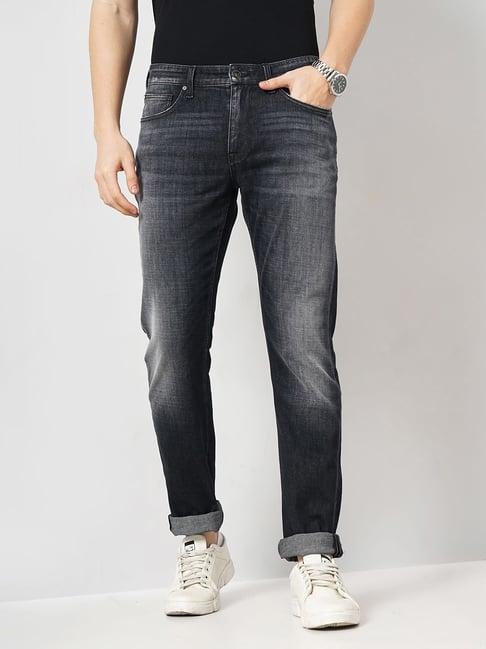 celio* black straight fit lightly washed jeans