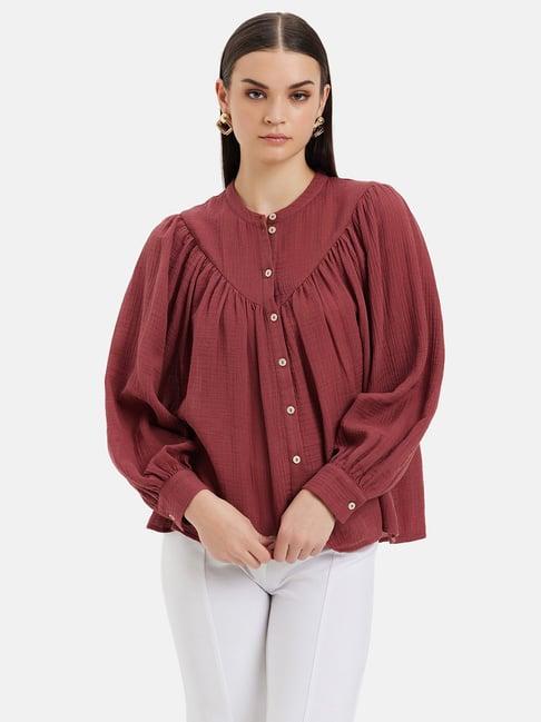 kazo dark pink shirt