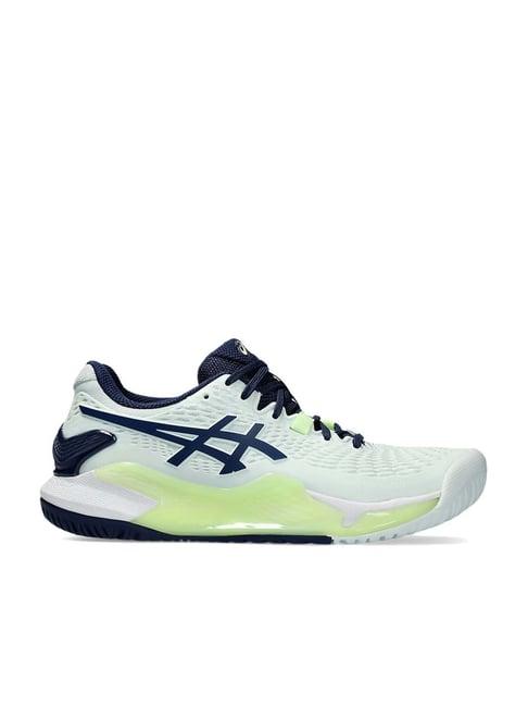 asics women's gel-resolution 9 pale mint tennis shoes