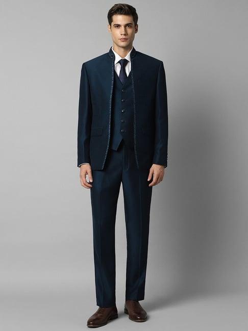 louis philippe navy slim fit three piece suit