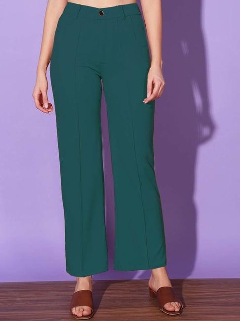 buynewtrend green mid rise pants