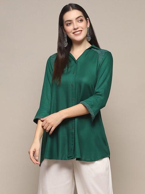 biba green plain tunic