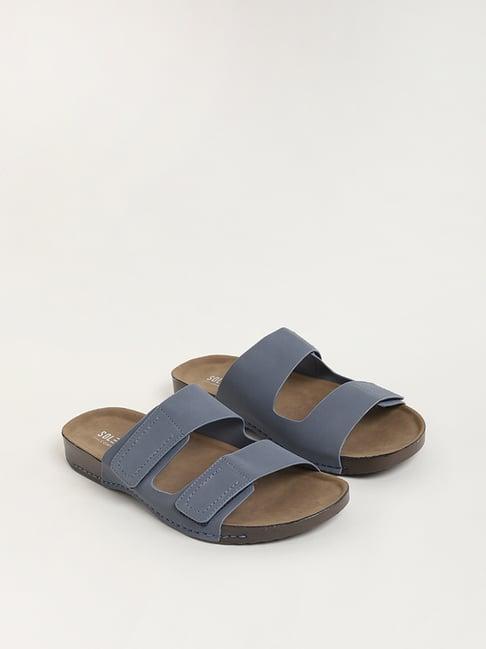 soleplay by westside blue double band sandals