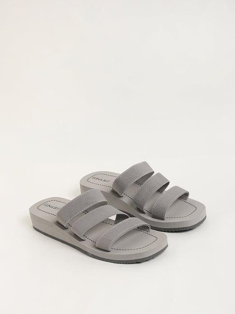 luna blu by westside grey three strap sandals