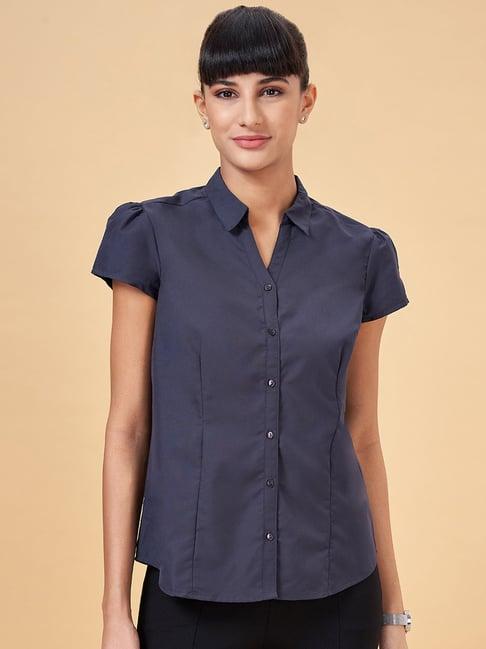 annabelle by pantaloons navy formal shirt