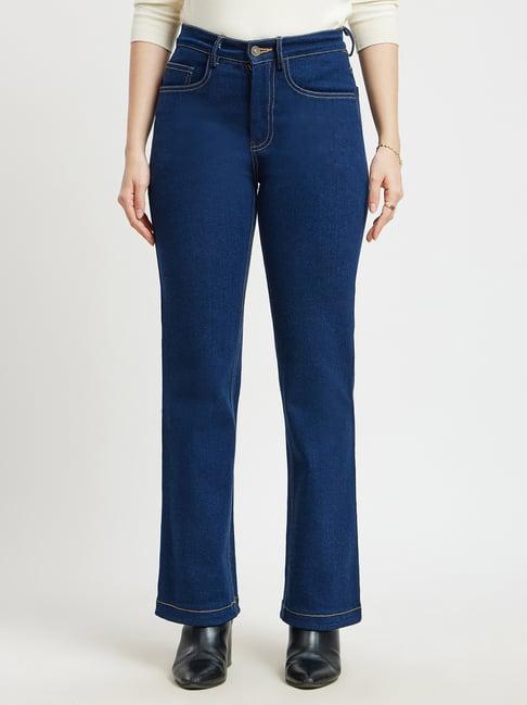 fablestreet navy cotton high rise jeans