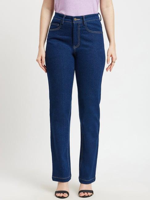 fablestreet navy cotton high rise jeans