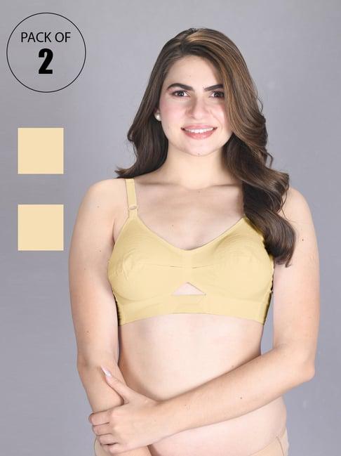 lux venus tan full coverage non-wired everyday bra with adjustable strap - pack of 2